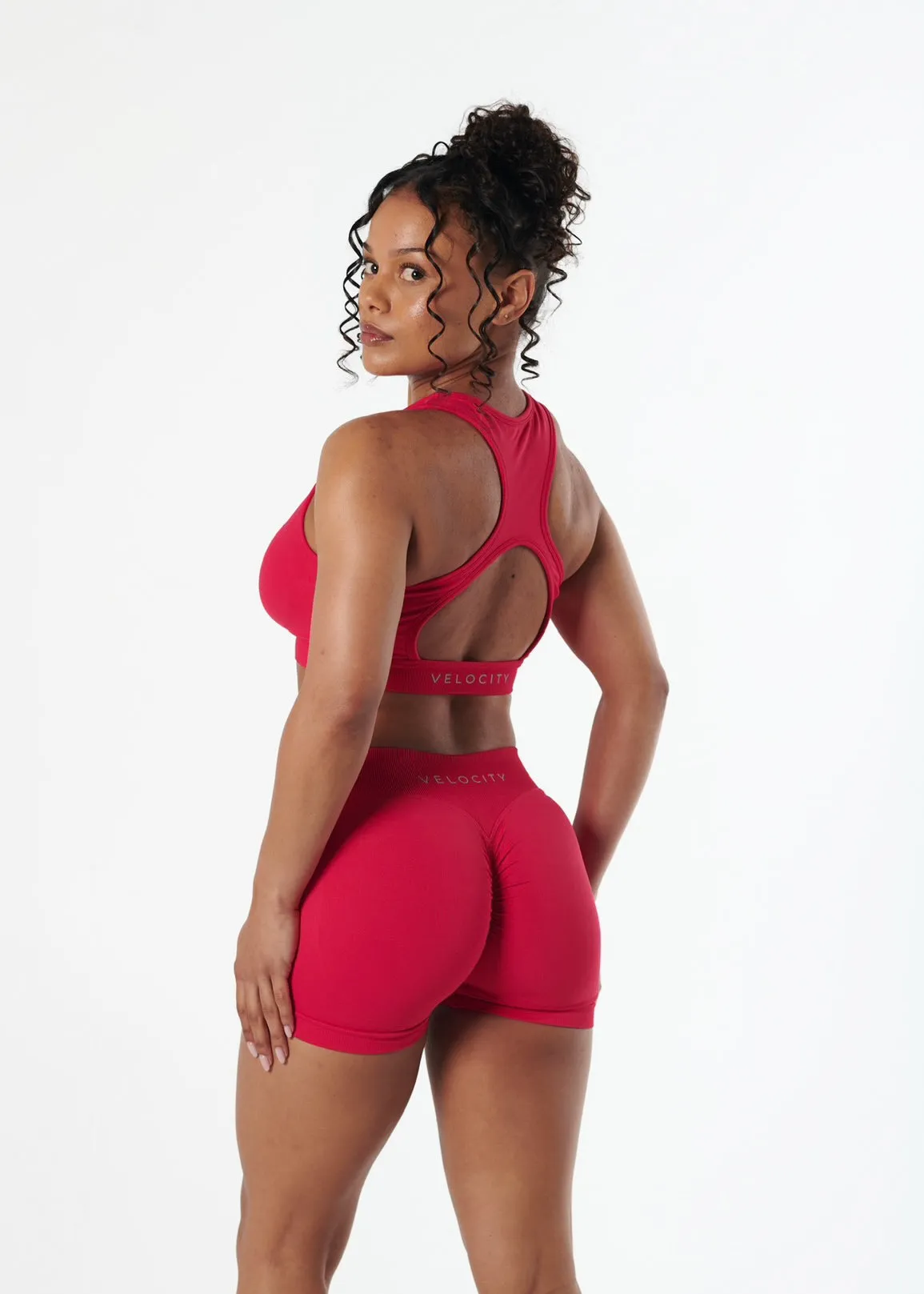 SIGNATURE SPORT BRA - CHERRY Smooth Fabric