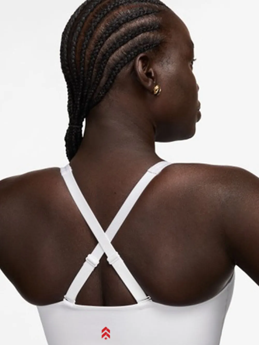 Contrast Stitching Loungewear NIKE ALATE LONGLINE MEDIUM SUPPORT BRA WHITE