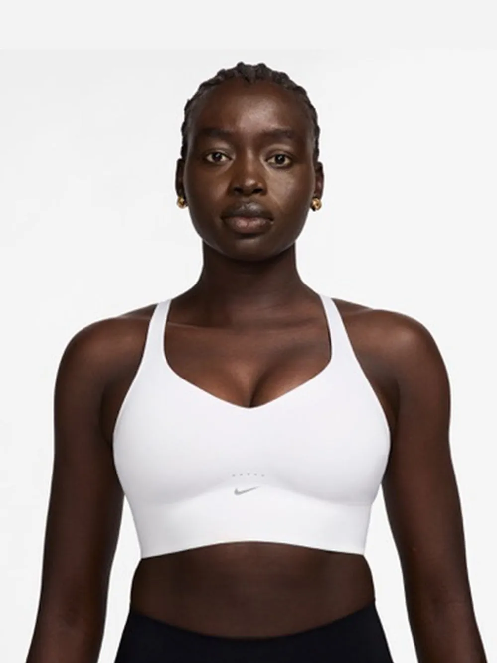 Anti-bacterial seams NIKE ALATE LONGLINE MEDIUM SUPPORT BRA WHITE