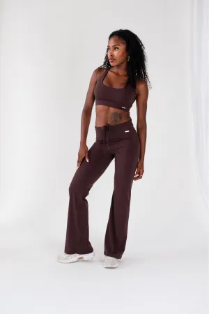 Eco Friendly Textile Cross Back Sports Bra Espresso
