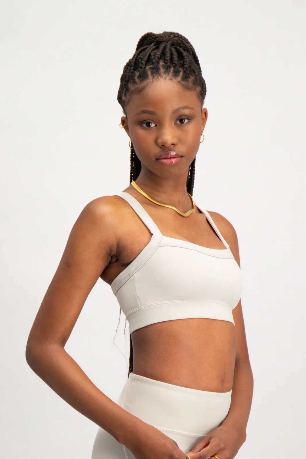Core Sports Bra - Vanilla Decorated