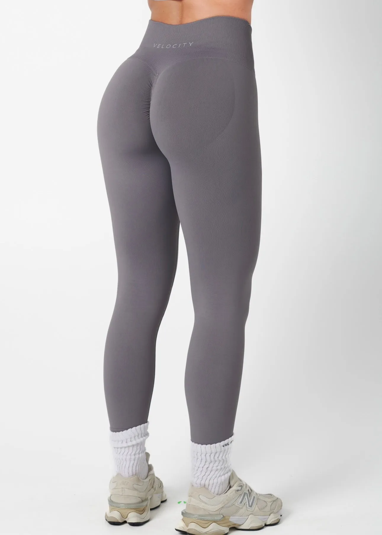 SIGNATURE SCRUNCH LEGGINGS HIGH RISE - GREY Budget Friendly Morning Stretch Mobility Enhancing Fit