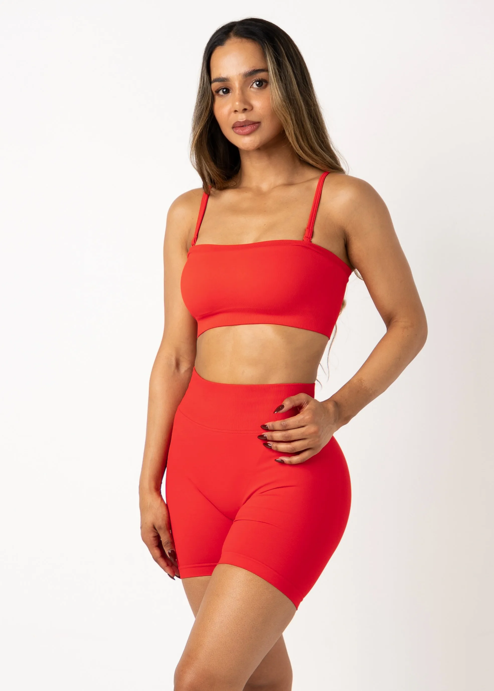 Spandex sports outfit MULTIWAY SEAMLESS BANDEAU - POPPY