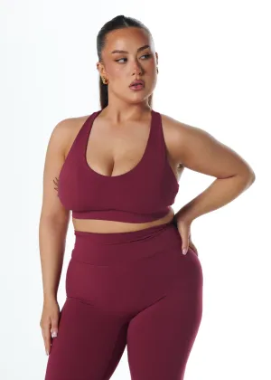 Modern Red workout gear SERENE SUPPORT BRA - CRANBERRY