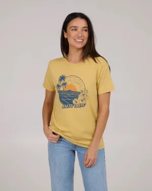 Beach Scene Boyfriend Tee - Dusty Gold Chill Vibe Luxury clothing