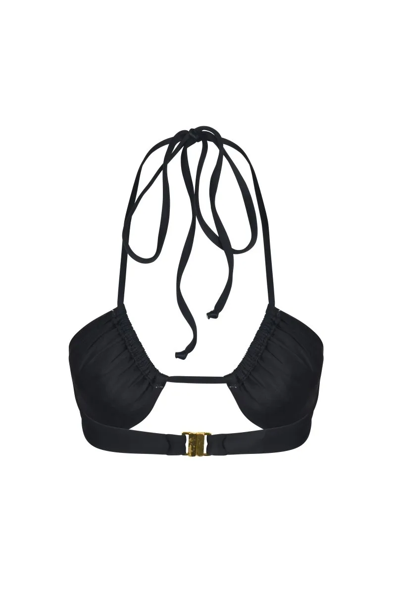 Lightweight Comfort Moisture Wicking Fibers Marissa Hand Embroidered Luxe Bikini Bottom- Black