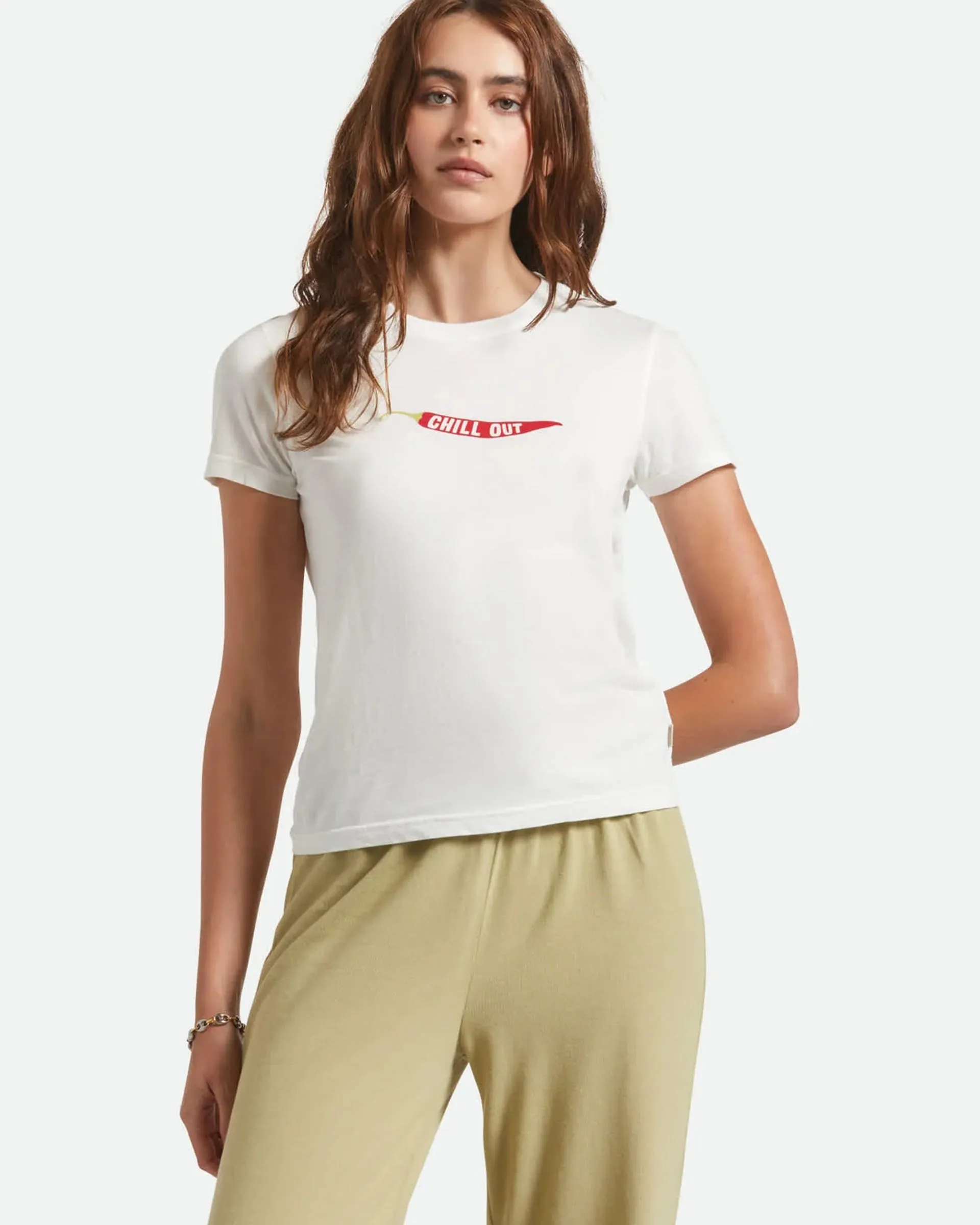 Soft Wearable Chill Out Fitted Crew S/S T-Shirt - Off White