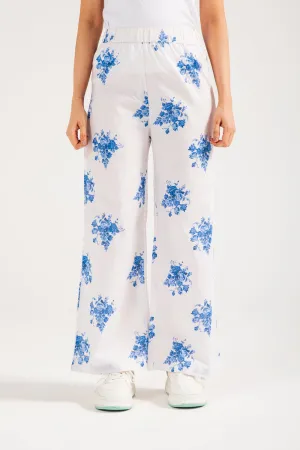 Odor Control Technology Versatile Layering PRINTED WIDE LEG TROUSER