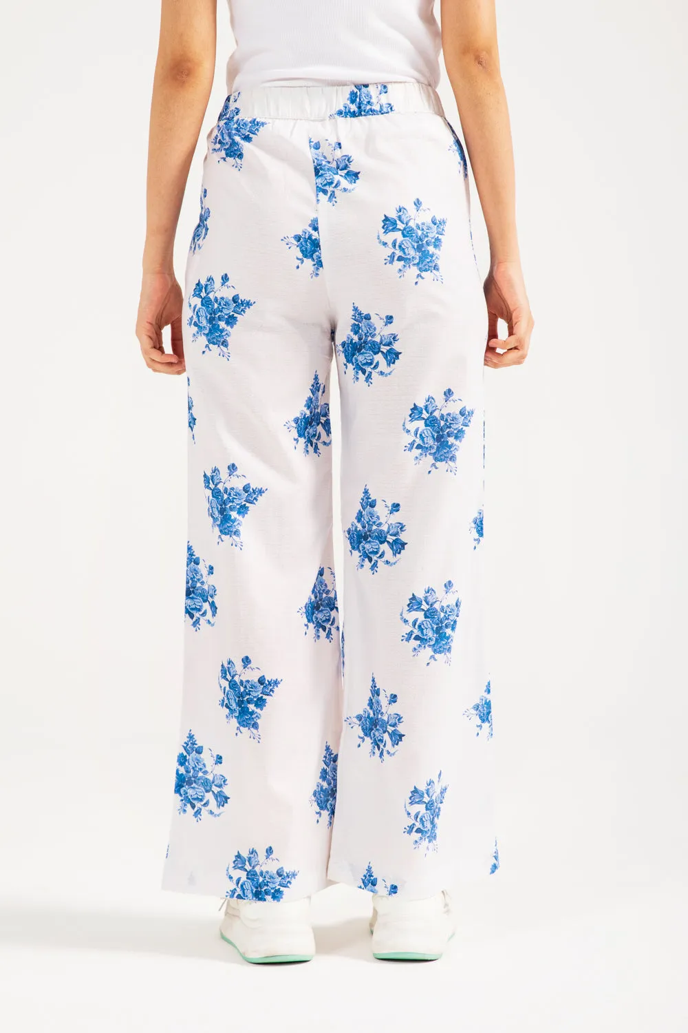 PRINTED WIDE LEG TROUSER Stay Fresh breath easy