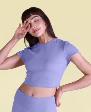 Fashionable Ease Urban Look Cotton Ribbed Yoga Top