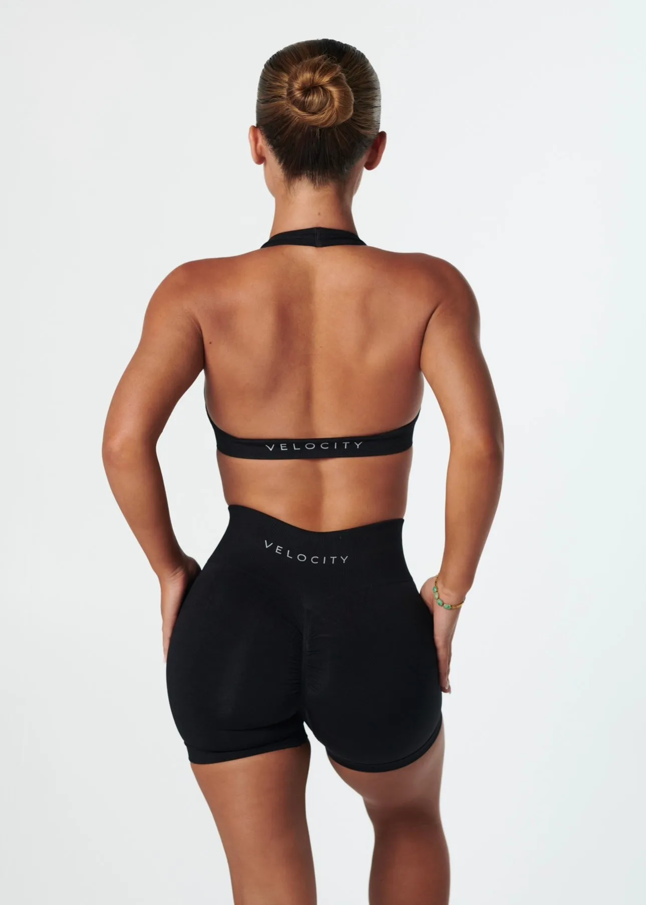 LUXE HALTER - BLACK Stretchy Material