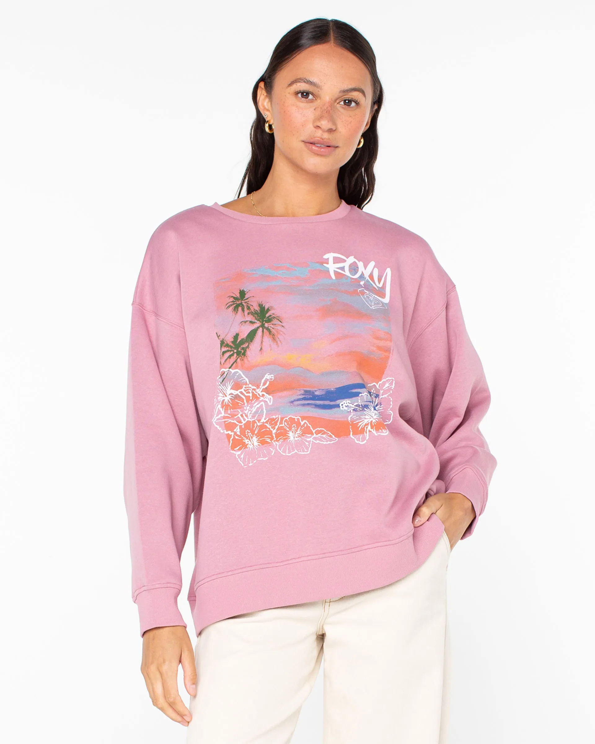product watch punctuality Morning Hike Crewneck - Lilas Beach Collage