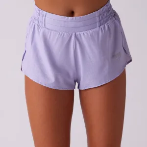 Office Wear date night look Women's Sprint 1.5" Lined Half Split Short - Lilac