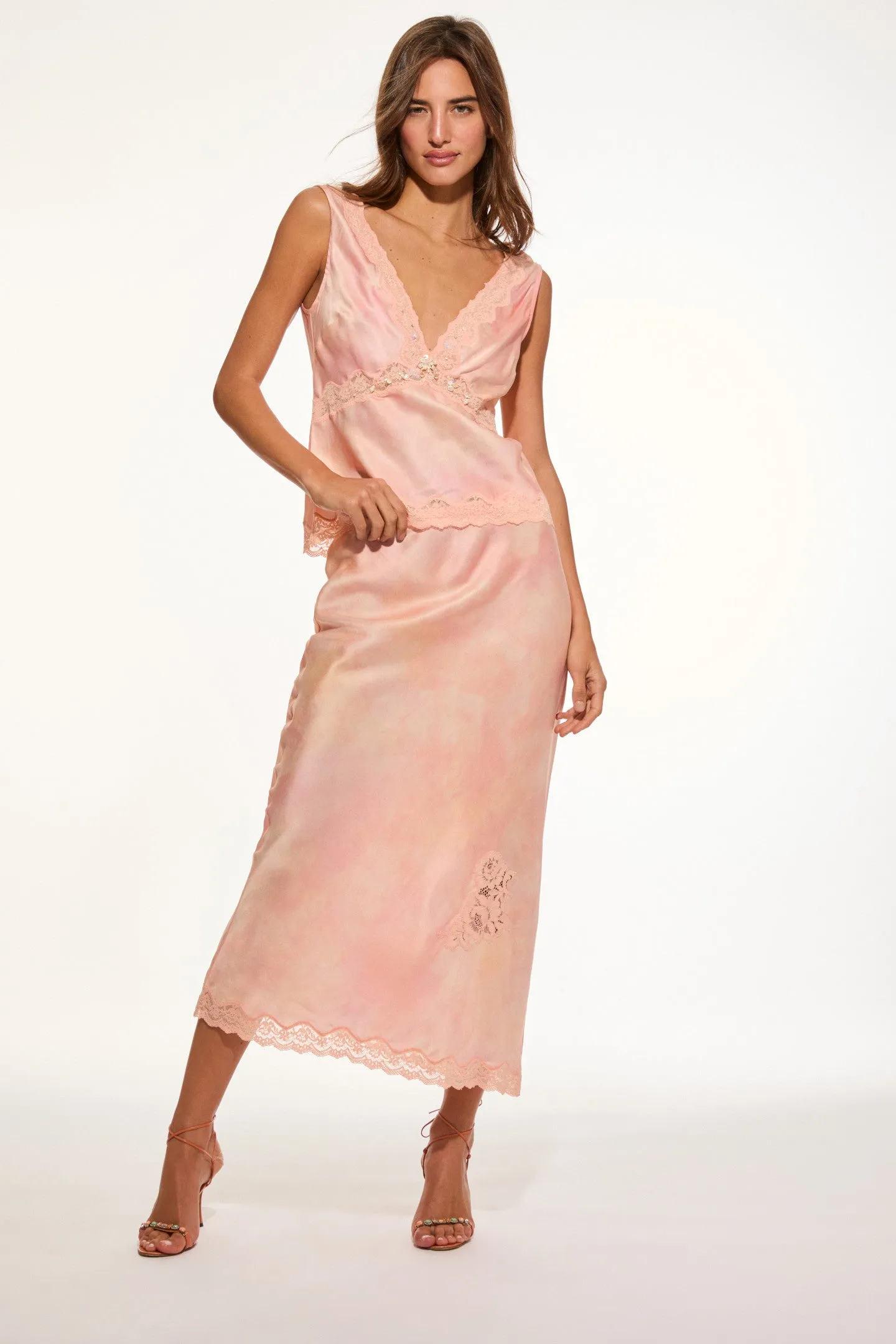 Waist Defining Fashion Energy Aubrette Silk-Blend Maxi Skirt