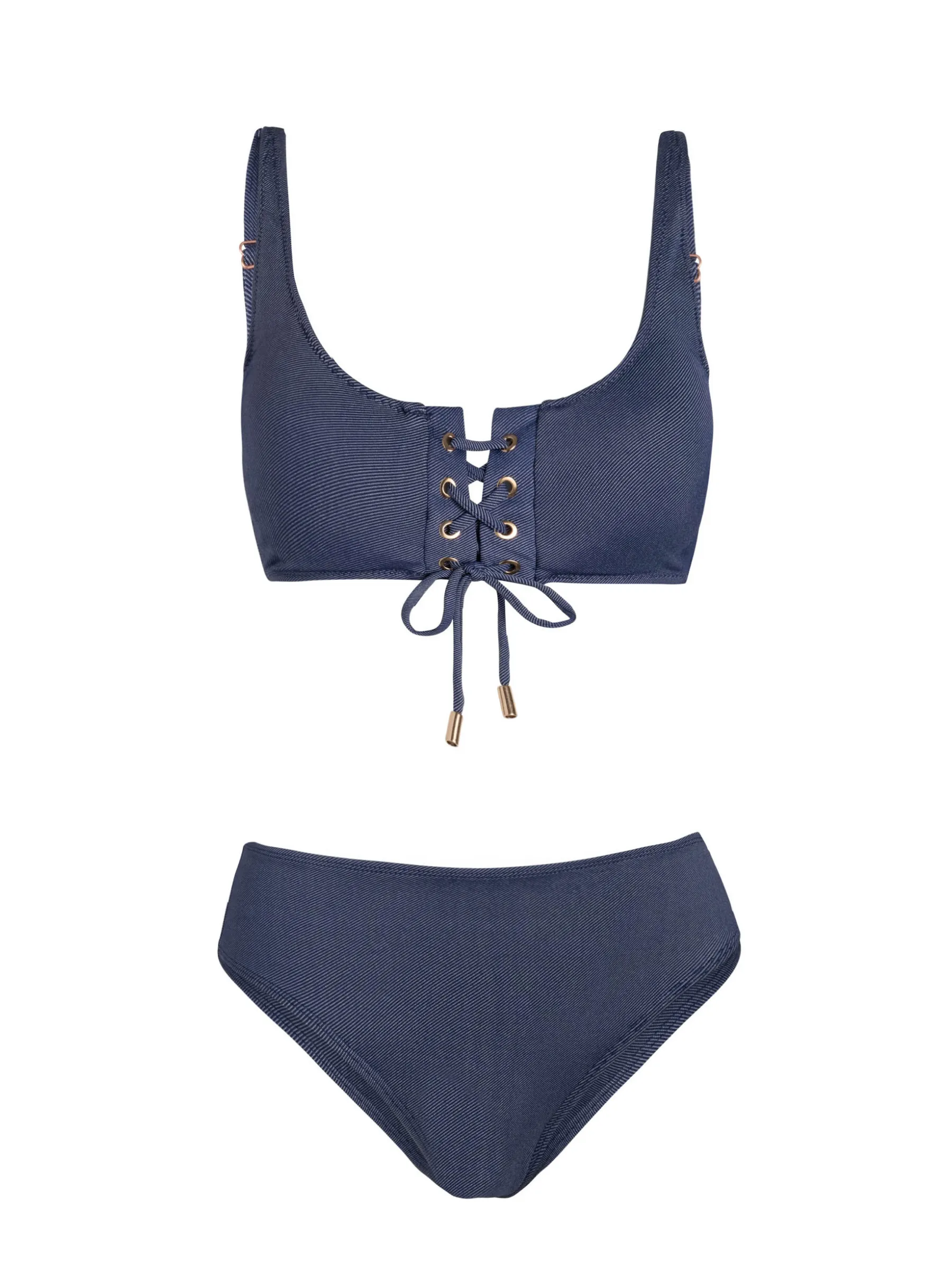 Moisture Wicking Fabric Samara Top   Classic Midrise Bottom In Indigo Twill