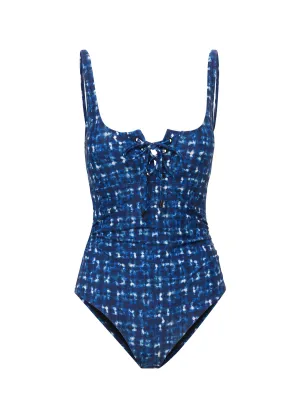 Beach Outfit Non Abrasive Trim Taylor One Piece In Denim Noir