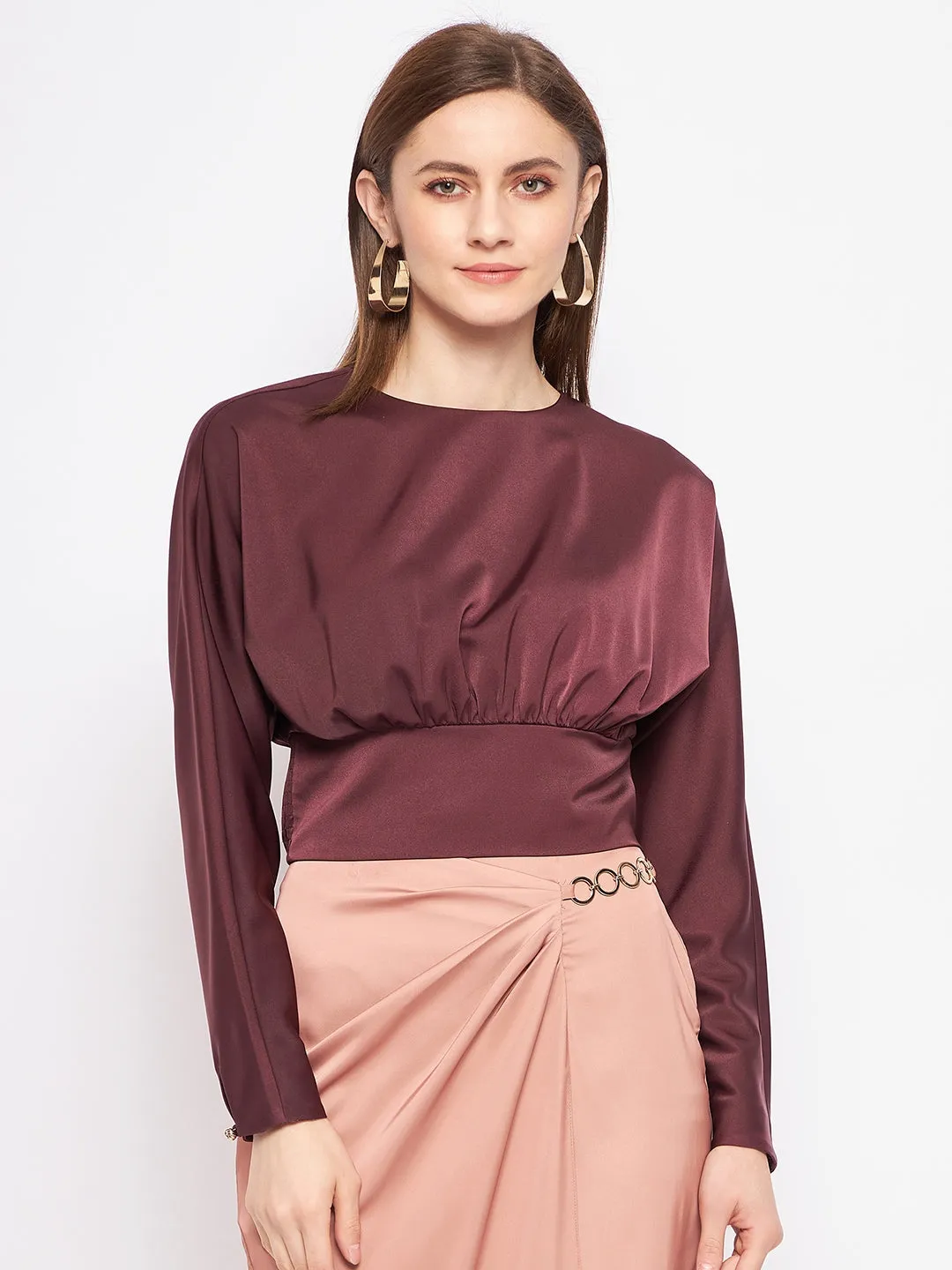 Madame Wine Top LightweightInsulation Layered Skirt