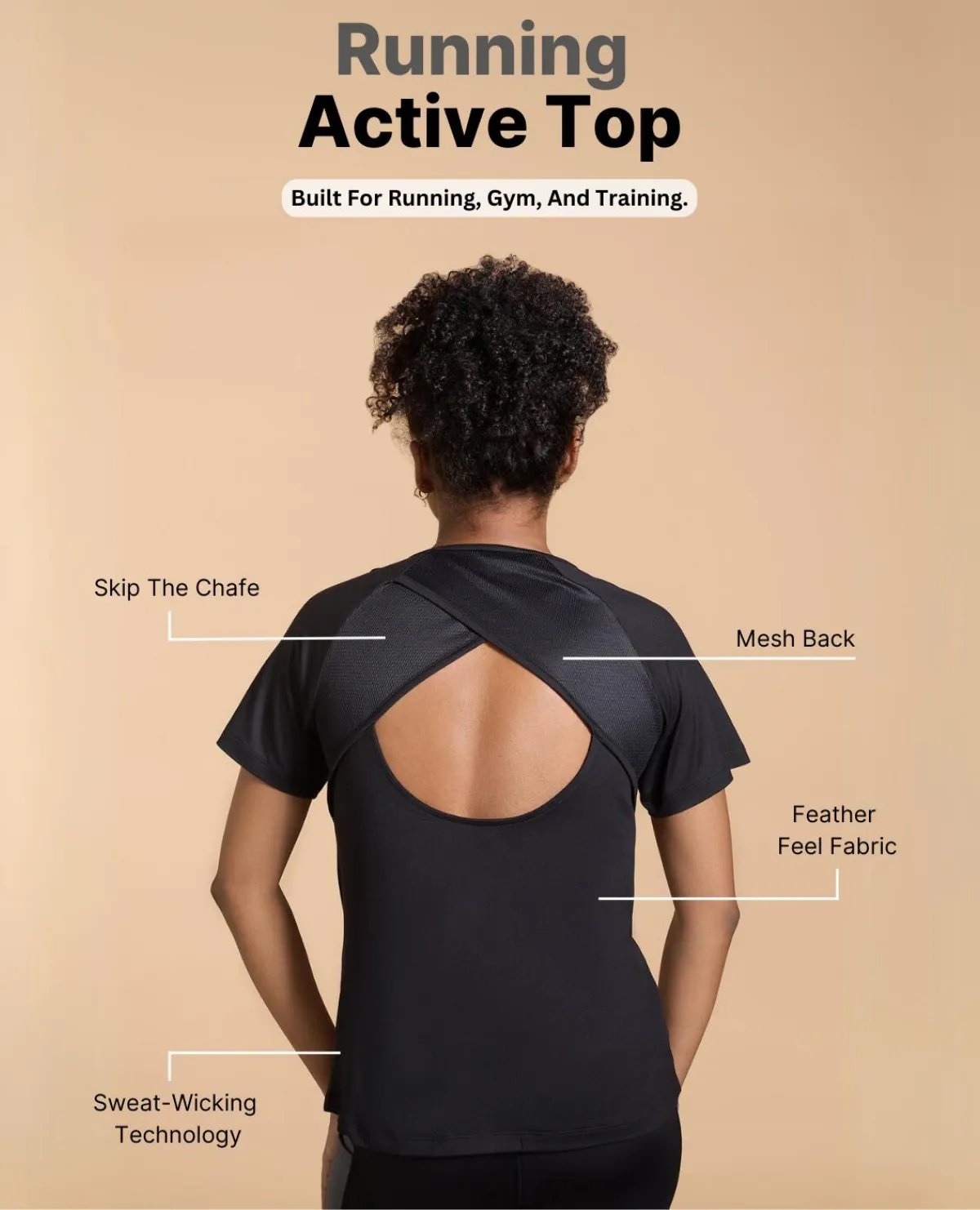 Sustainable Packaging Moisture Management Fabric Feather Feel Running Active Tshirt