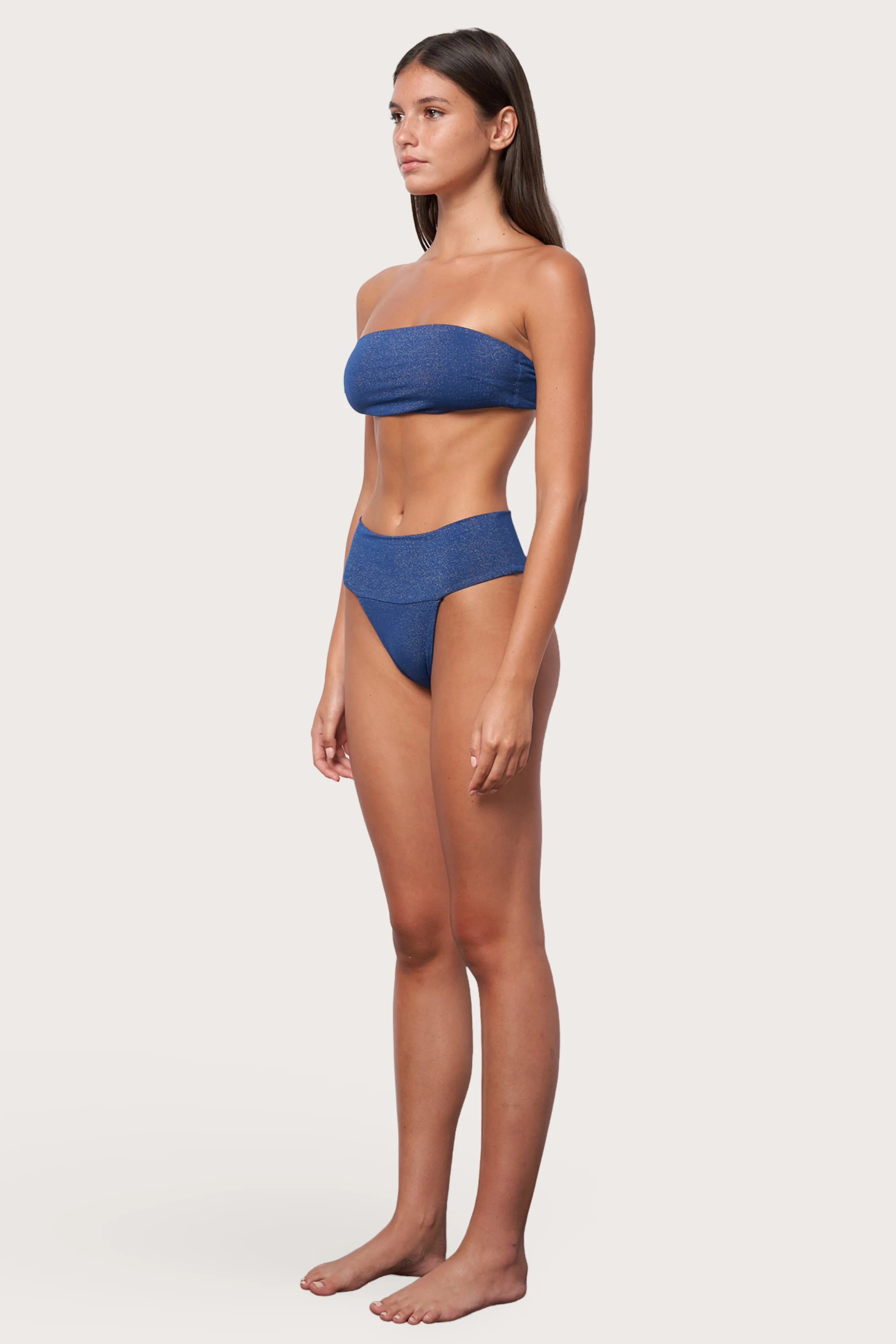 Banded Waist Bottom - Abyss Shimmer Flat Lock Stitching
