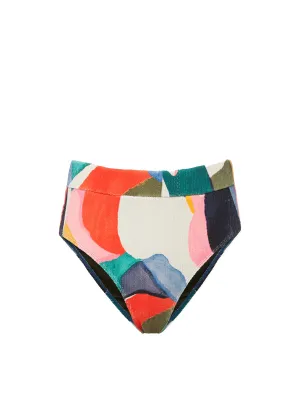 Hi Leg Hi Waist Bottom In Carta Colorblock Texture Quick Adjust Fasteners Abrasion Resistant Fabric