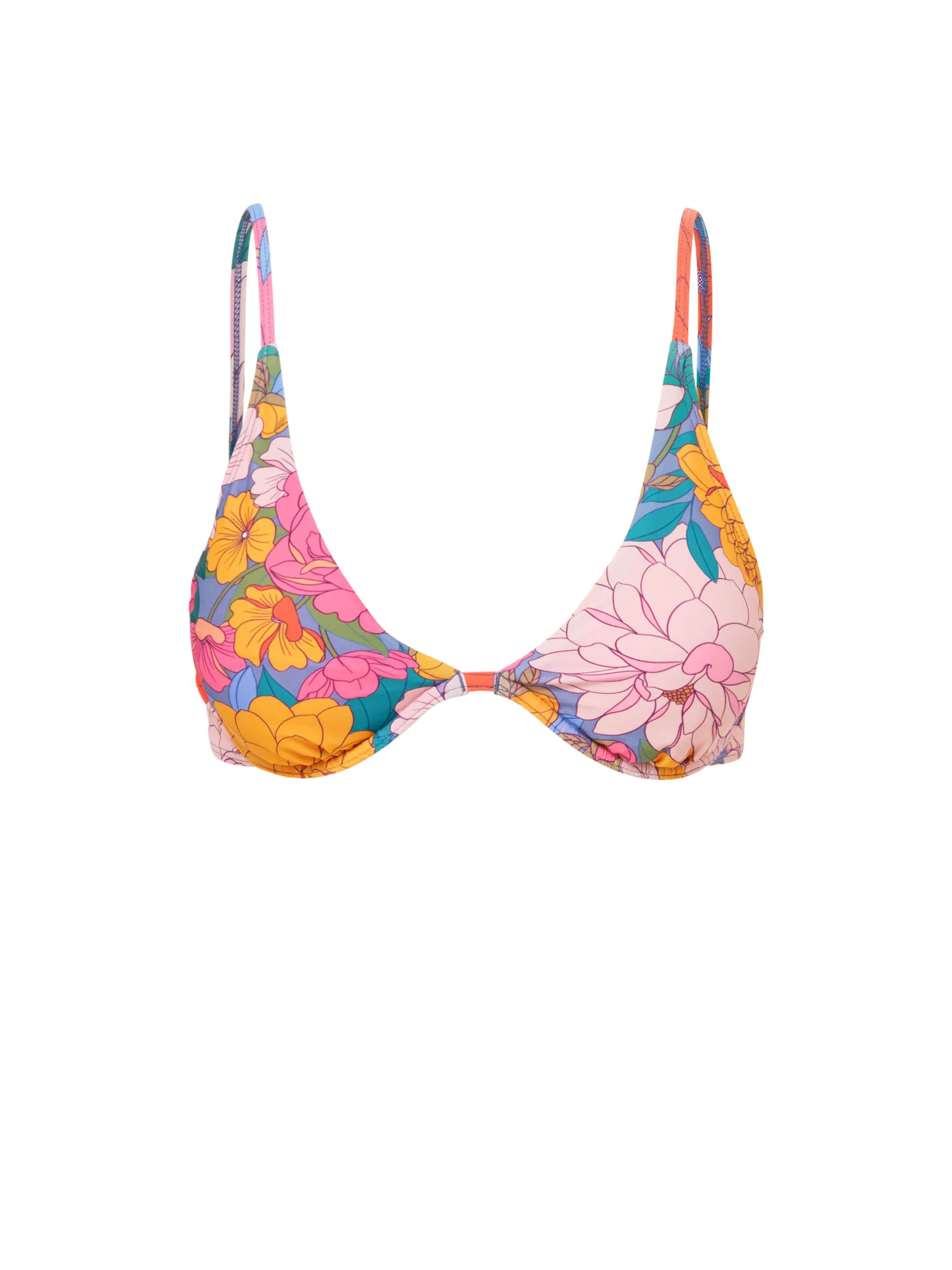 Leah Top In Zinnia Fields Multi Hook Closure Ultra Fine Mesh Insert