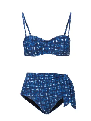 Nellie Top   Side Tie High Waist Bottom in Denim Noir Tagless Comfort Finish