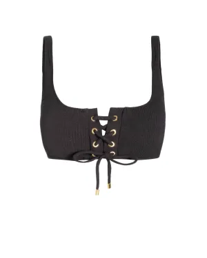 Versatile Layering Zero Gravity Feel Samara Top In Black Texture
