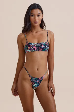 SONNY BIKINI TOP - TROPICAL SKETCH Low Profile Fastener Water Resistant Fabric
