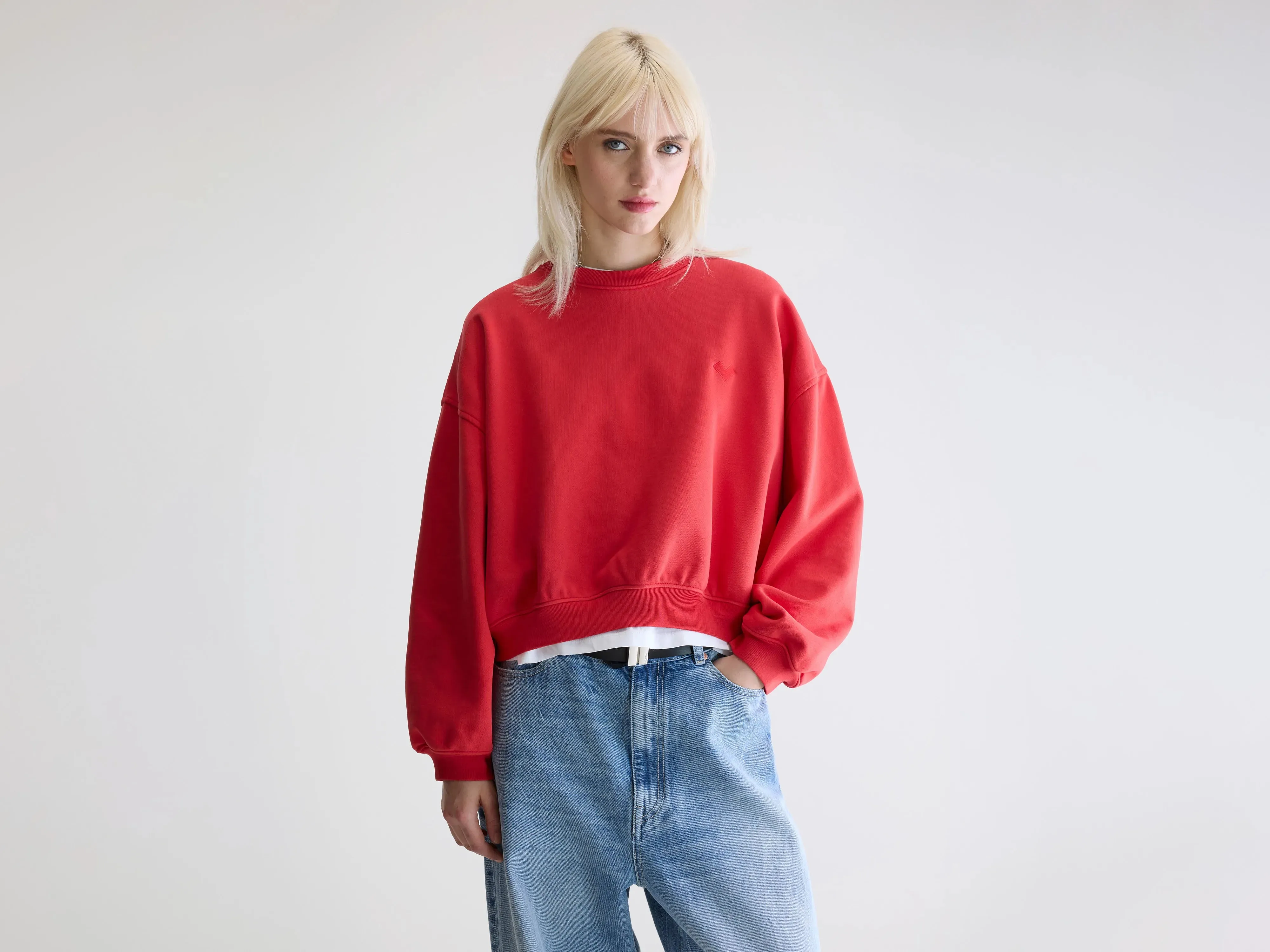 Fancy cropped crewneck sweatshirt (252 / W / SANGUINE) casual party