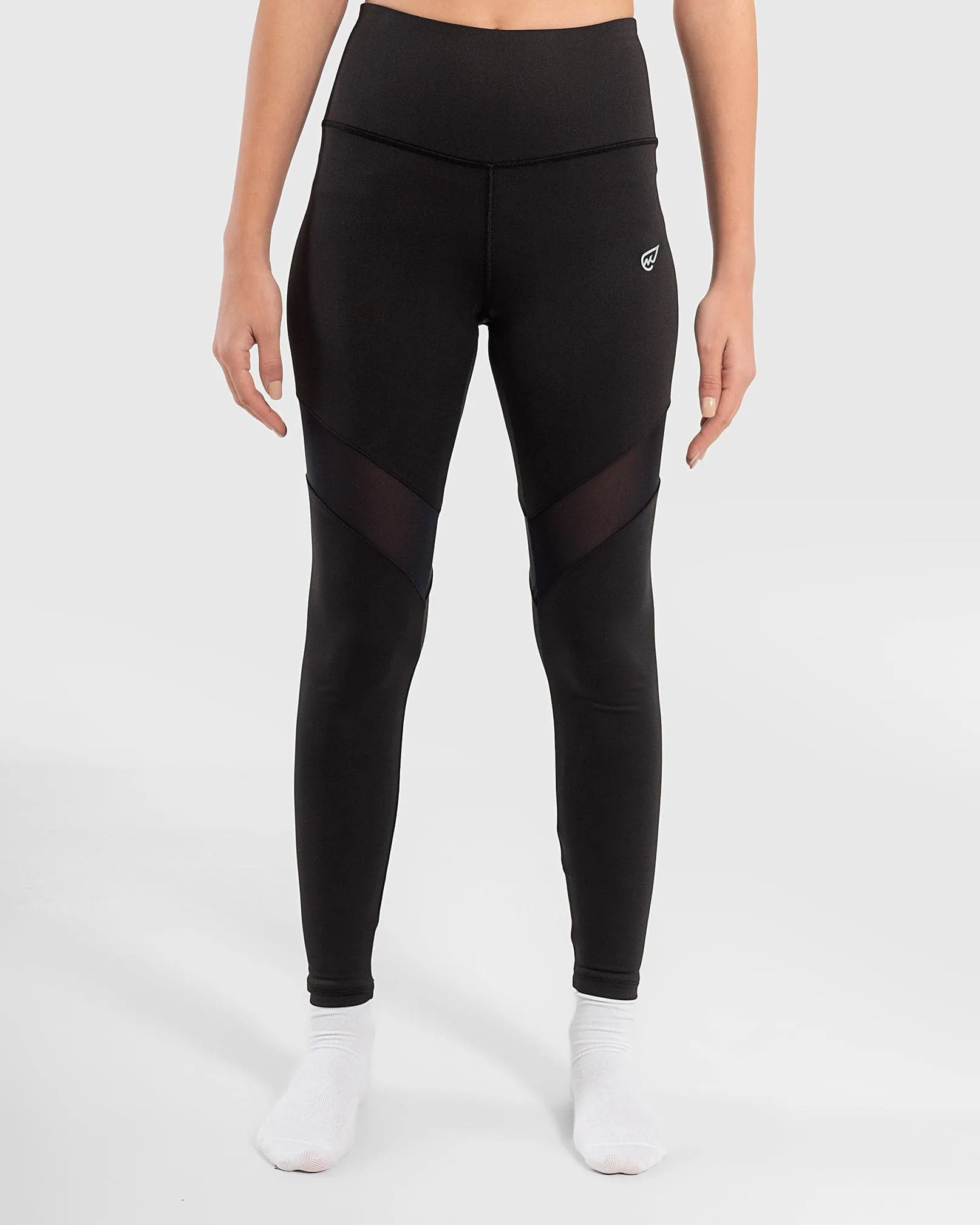 High Waisted Mesh Trim Leggings Stretch Fit Outdoor Lover