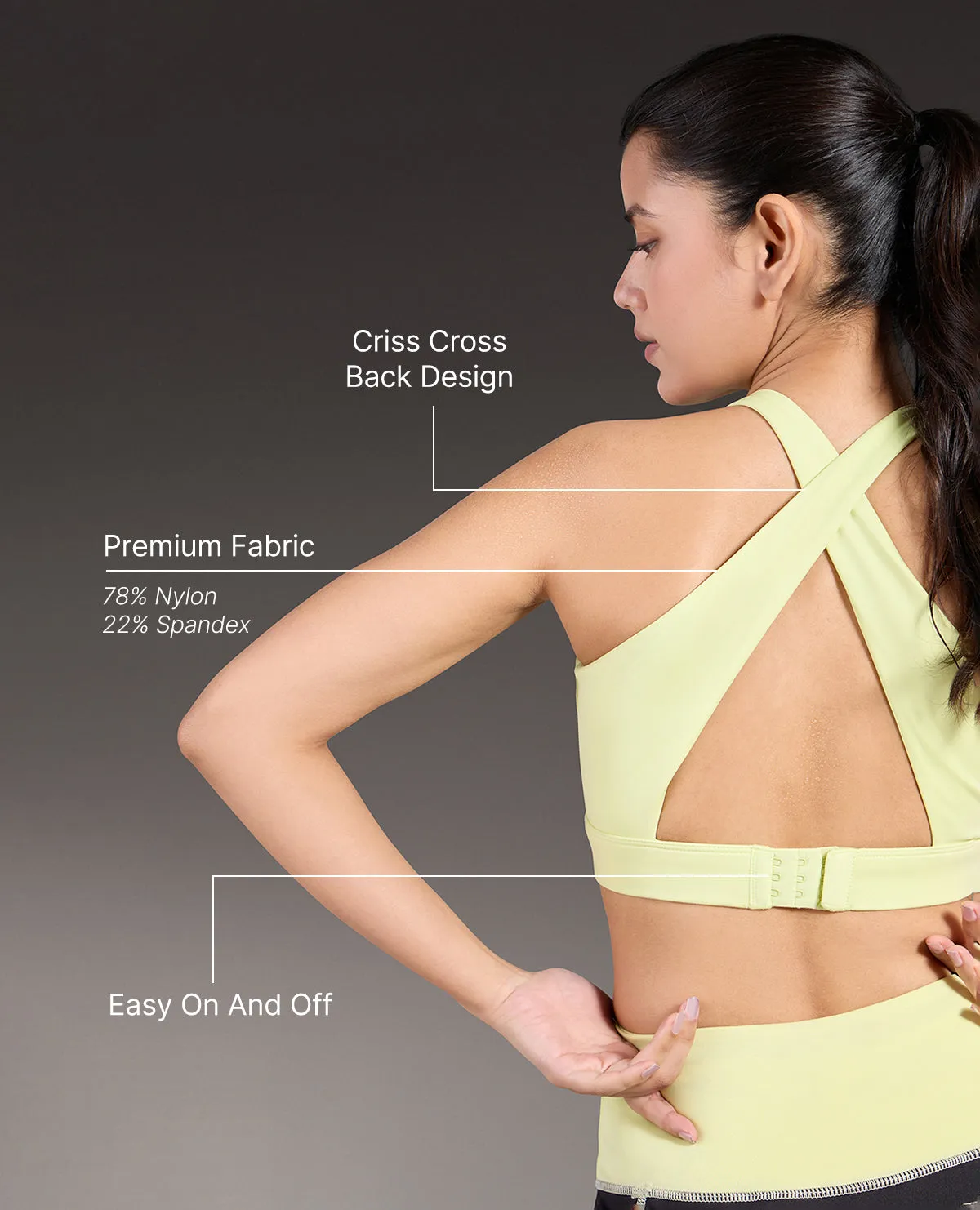 Luxe Crostini Full Coverage And High-Impact Sports Bra Neon Smooth Underwear