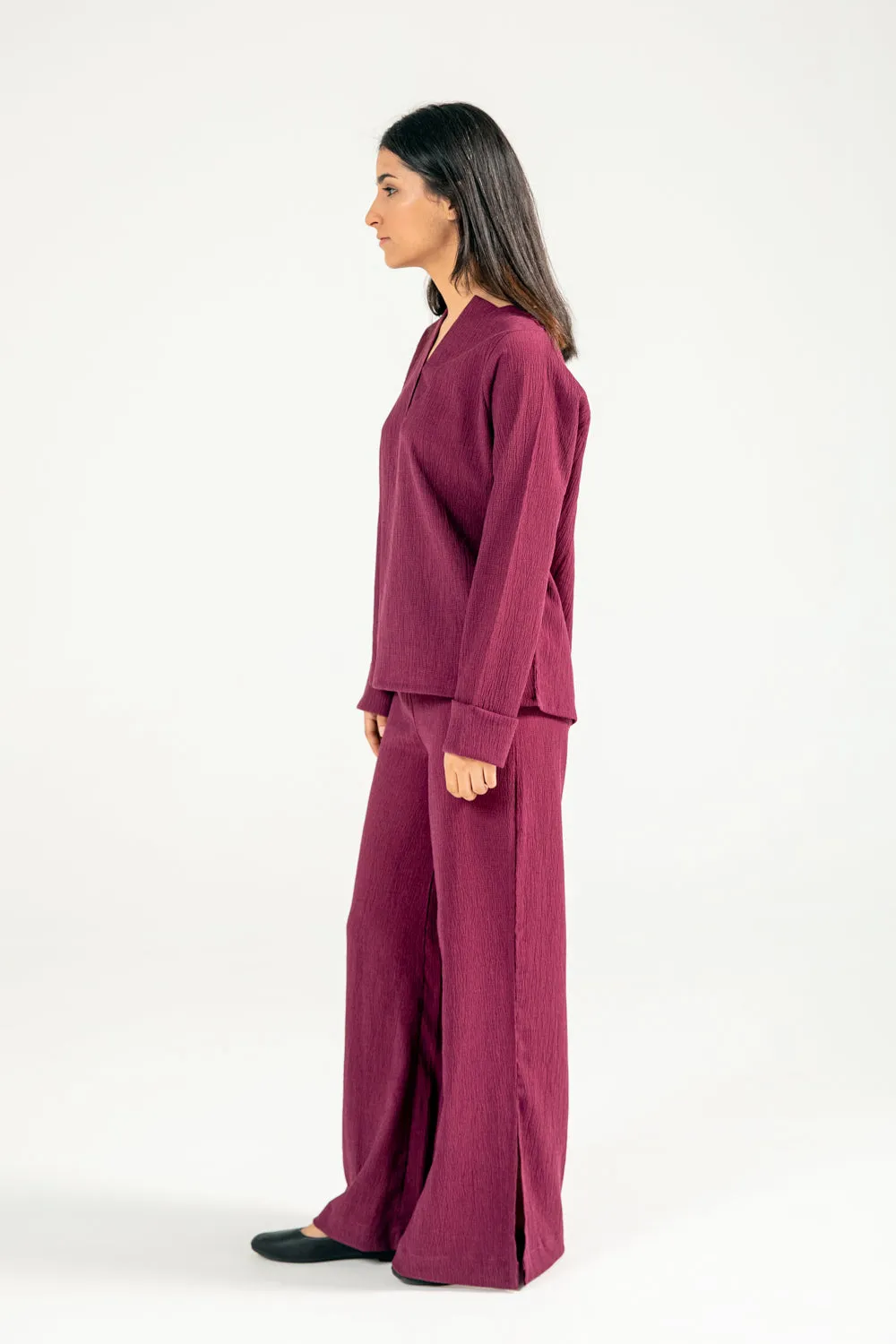 Comfy Look TEXTURED WIDE LEG TROUSER