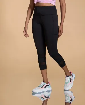 Stretch Fit Fitness Lover Fade Resistant Budget Friendly Active Mesh 7/8th Sports Leggings
