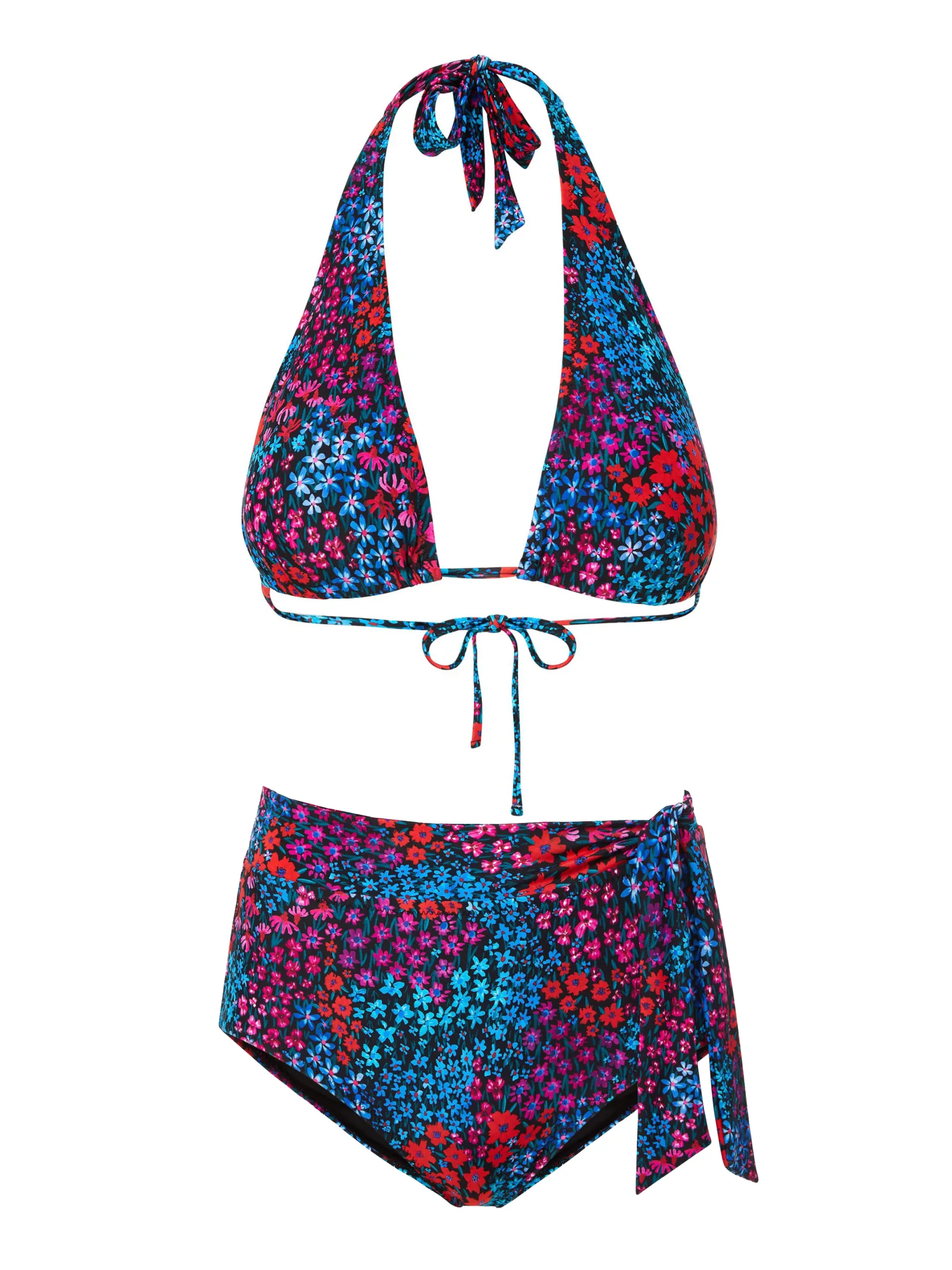 Anti Sag Reinforcement Allison Top   Side Tie High Waist Bottom in In Bloom