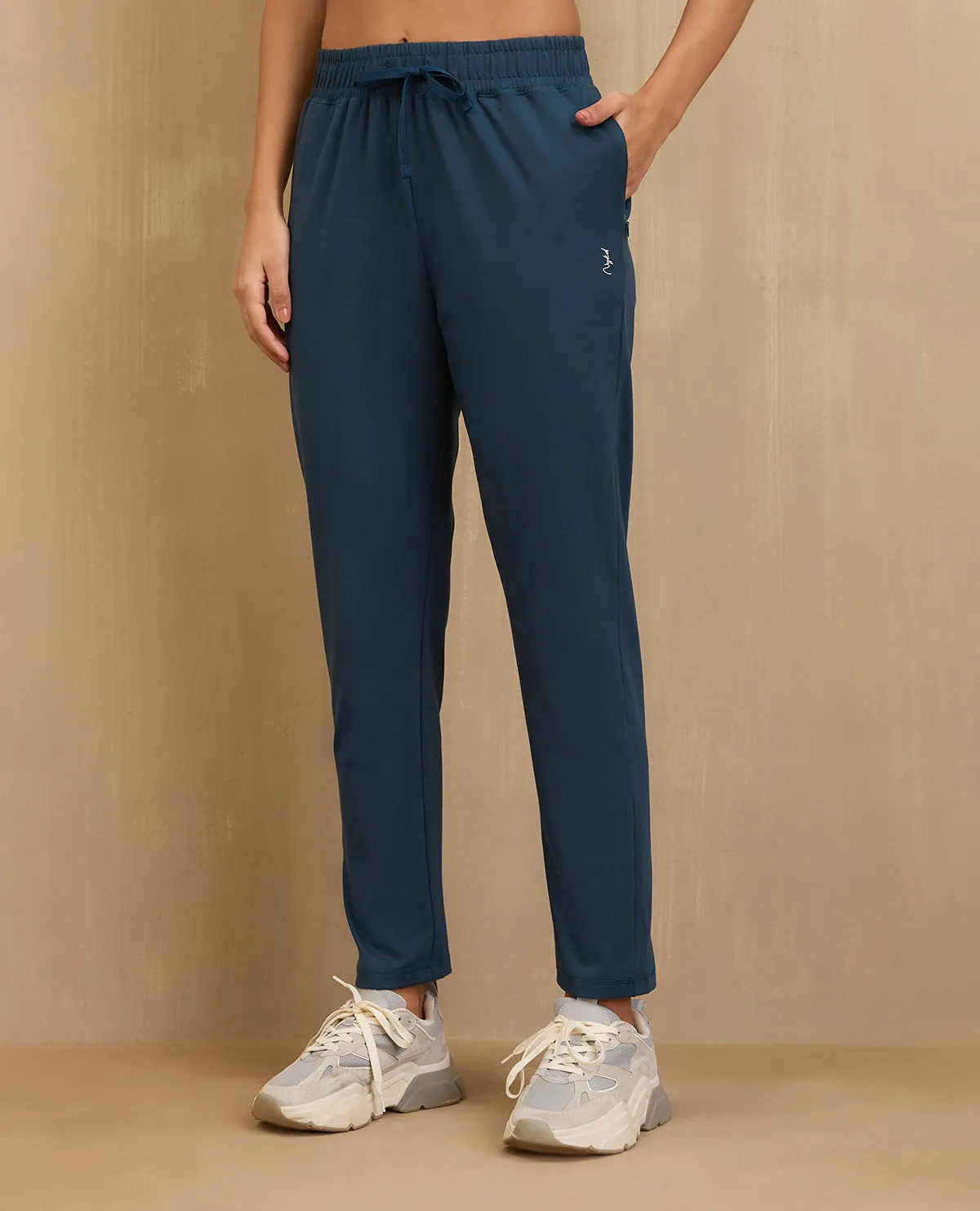 Odor Control Fabric NYKD By Nykaa Cotton Comfort Pants-NYAT502-Blue