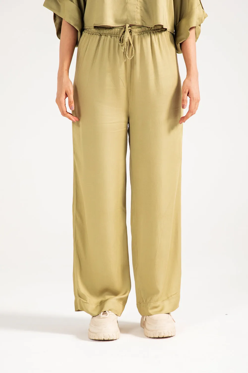 WIDE LEG TROUSERS WITH DRAWCORD DETAIL Layer Ready
