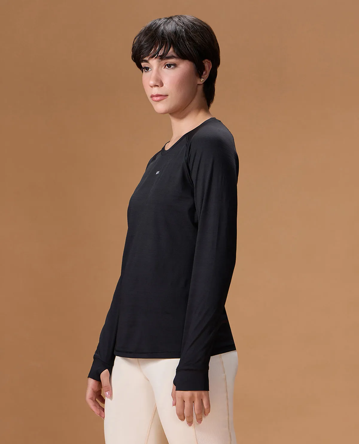 Bold Style Regular Fit Basic Full Sleeve Top Black