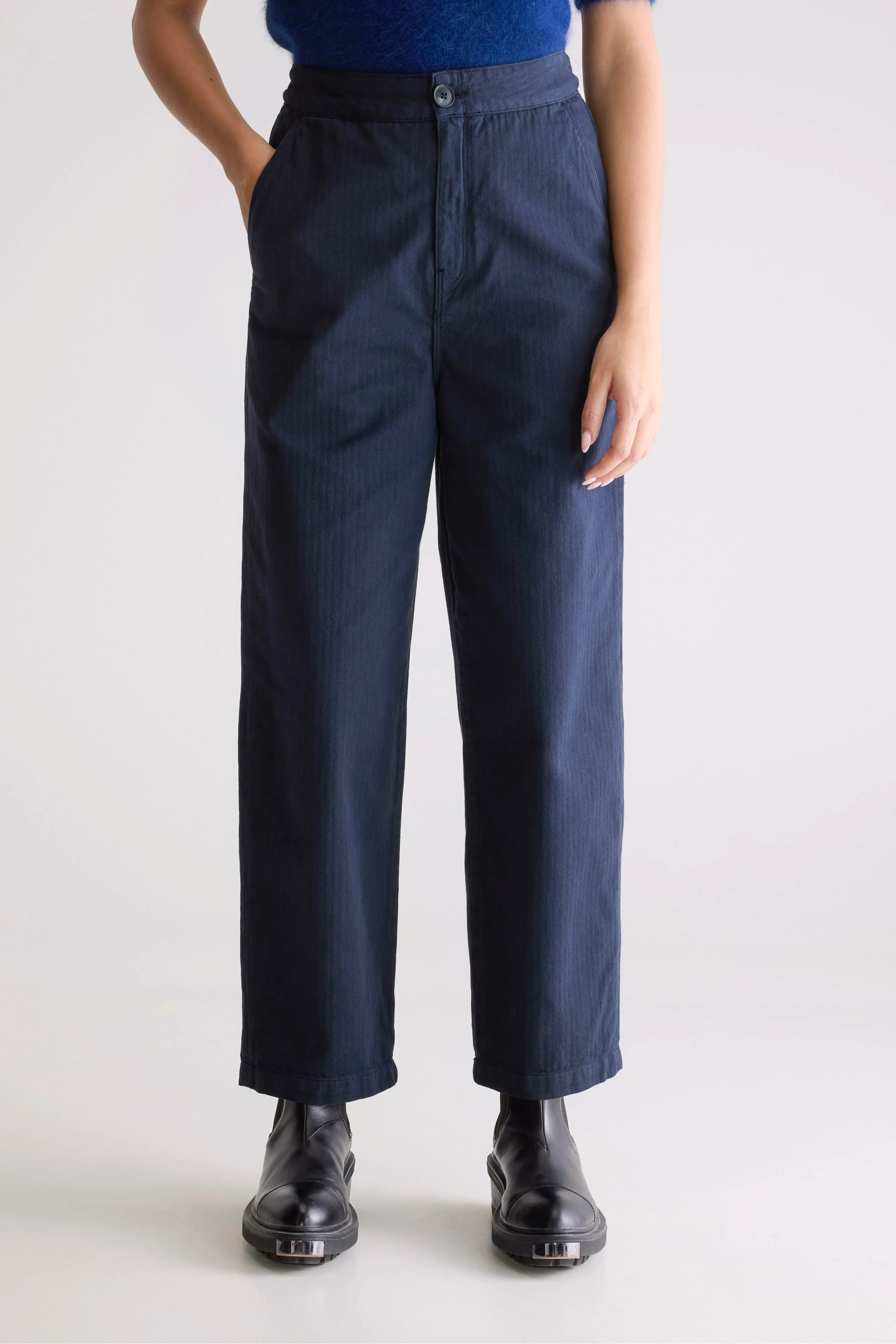 Pasop relaxed trousers (252 / W / NAVY) Slim Stretch