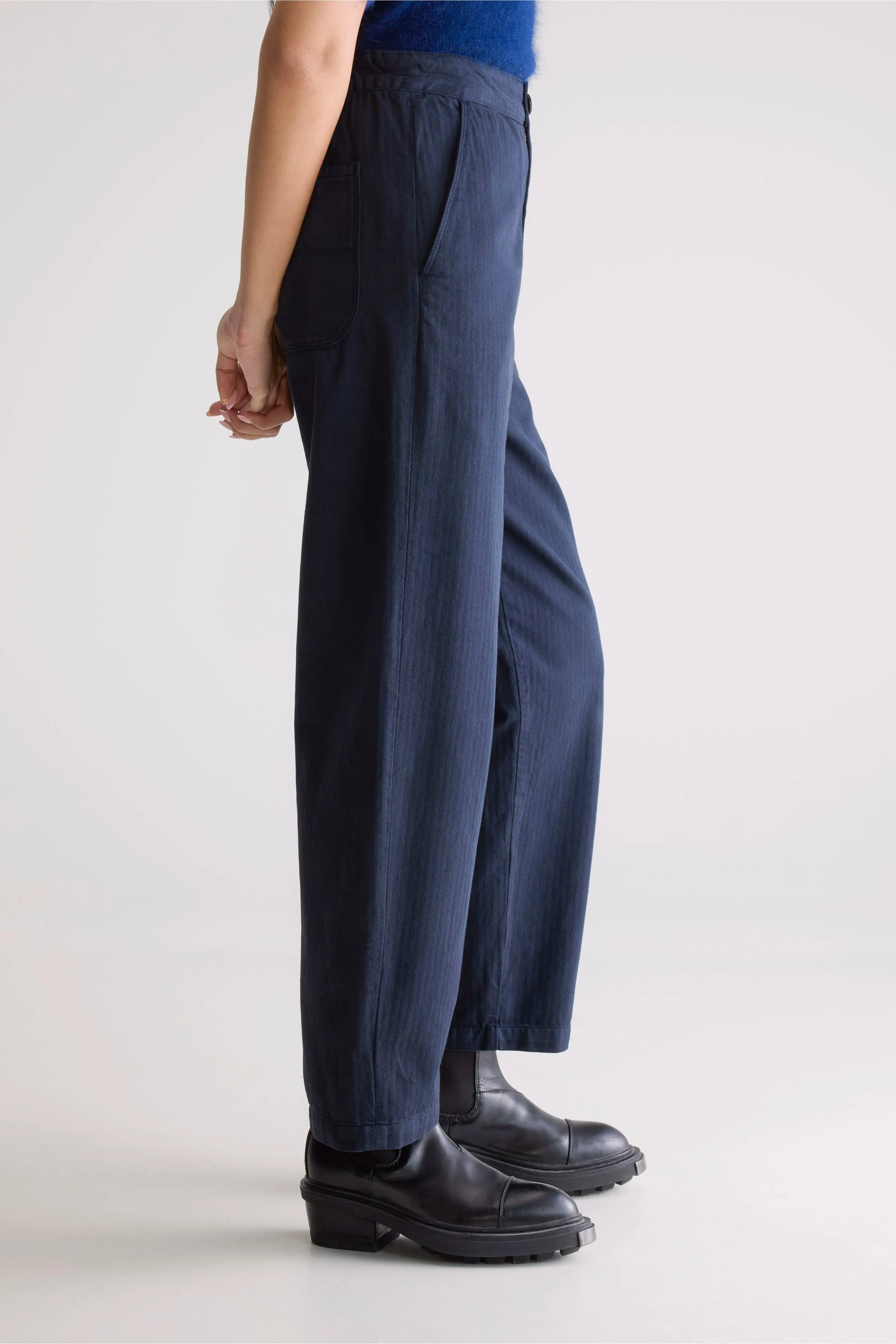 Pasop relaxed trousers (252 / W / NAVY) Flexible Knees