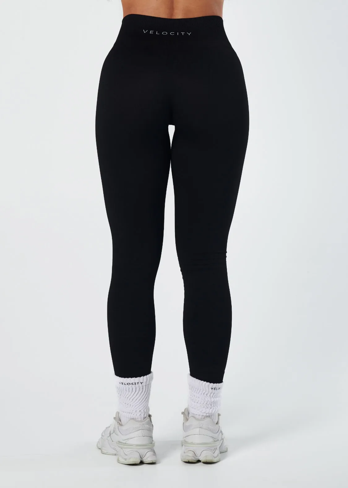 Performance Fabric Power Fit SHAPE SIGNATURE LEGGINGS - LIQUORICE