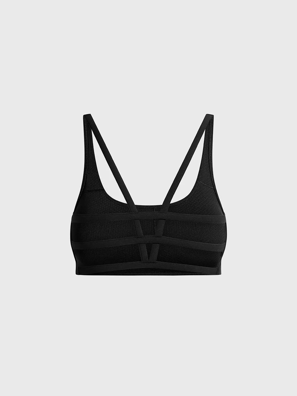 VUORI BLACK YOSEMITE BRA Zigzag stitching