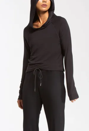 Wear It To Heart Lucky Hooded Long Sleeve - Black Cozy Streetwear