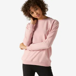 Layered Fashion Sudadera fitness con cuello redondo de Mujer Domyos 100 rosa