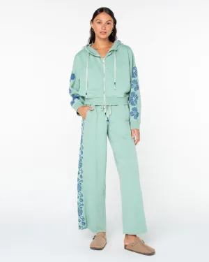 Fringing Reefs Zip-Up Hoodie - Granite Green Fringing Reefs Travel Companion Chill Look