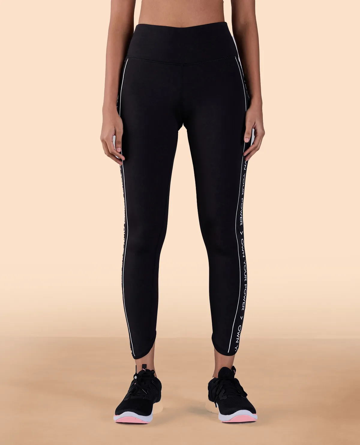 Fitness Apparel High Waisted Leggings in Second SKN Fabric Black