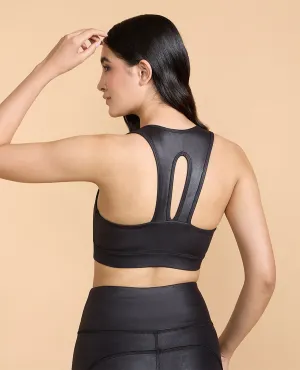 Customizable Ergonomic Cut Liquid Medium Support Sports Bra