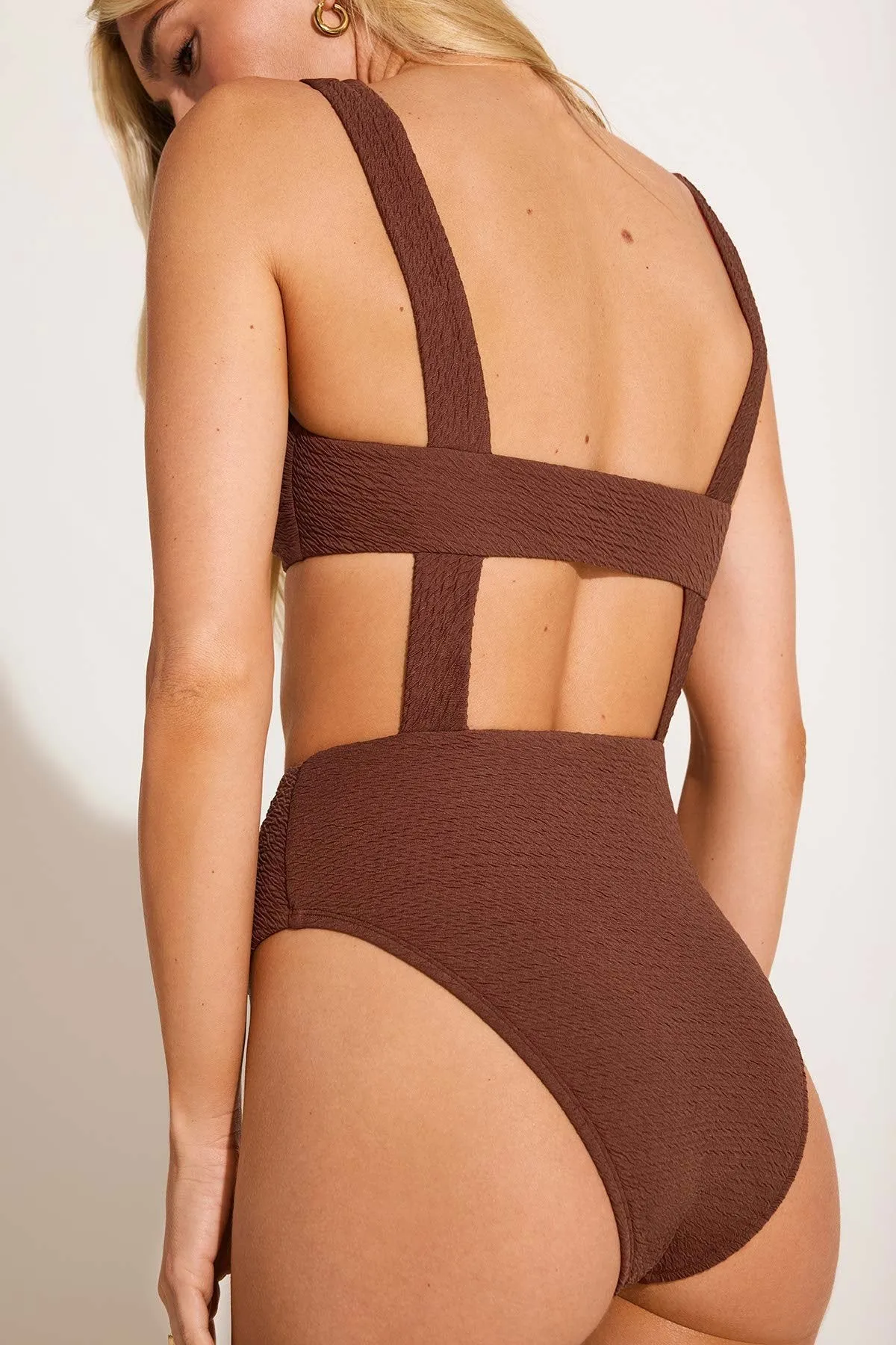 Tropical Vacation Thermal Bonded Seams Skylar One Piece - Brick Riviera Ripple
