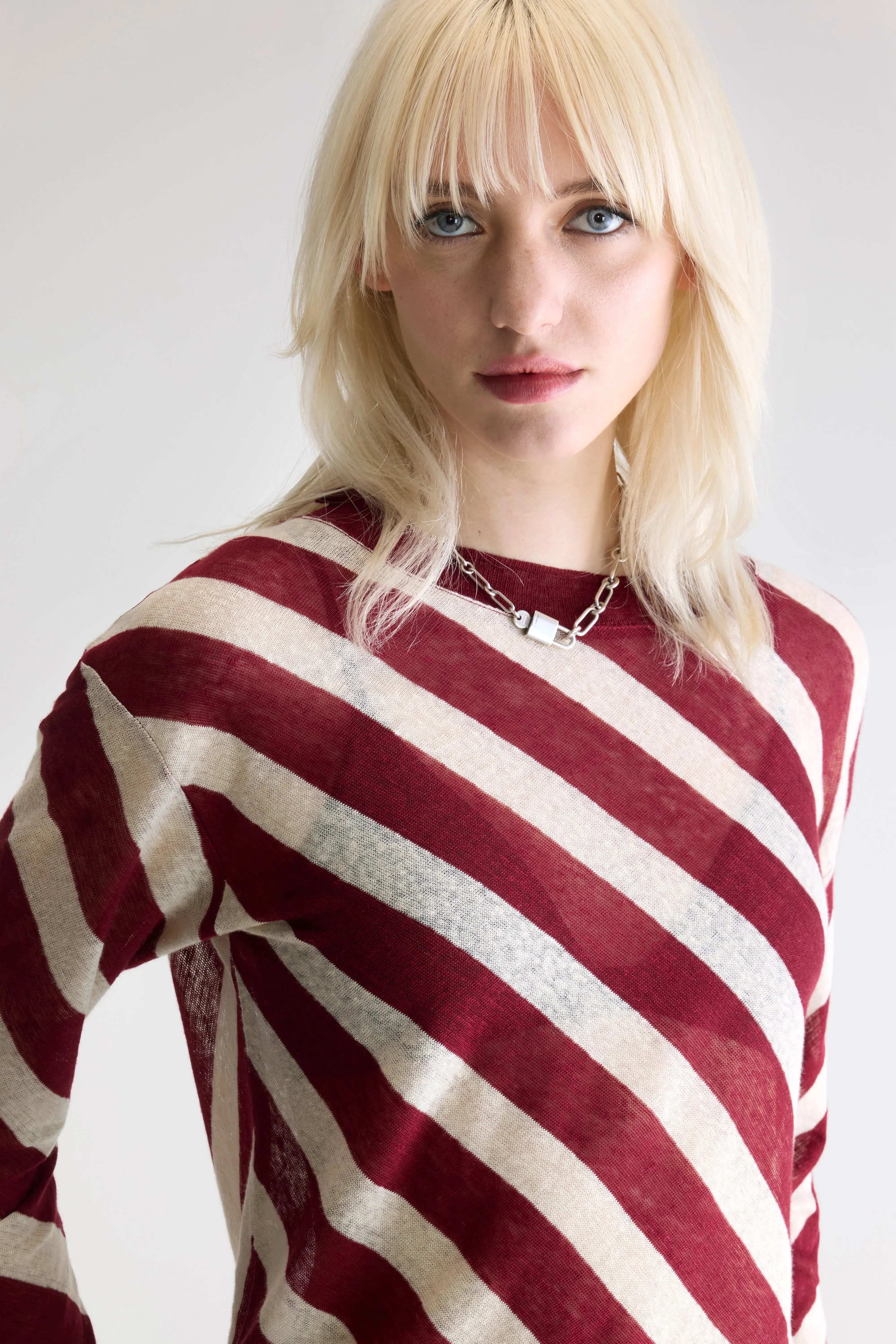 BioBased Fibers Fashionable Layer Senia relaxed t-shirt (252 / W / STRIPE A)