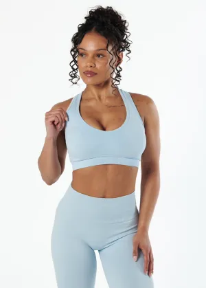 SIGNATURE SPORT BRA - SKY Decorative stitching