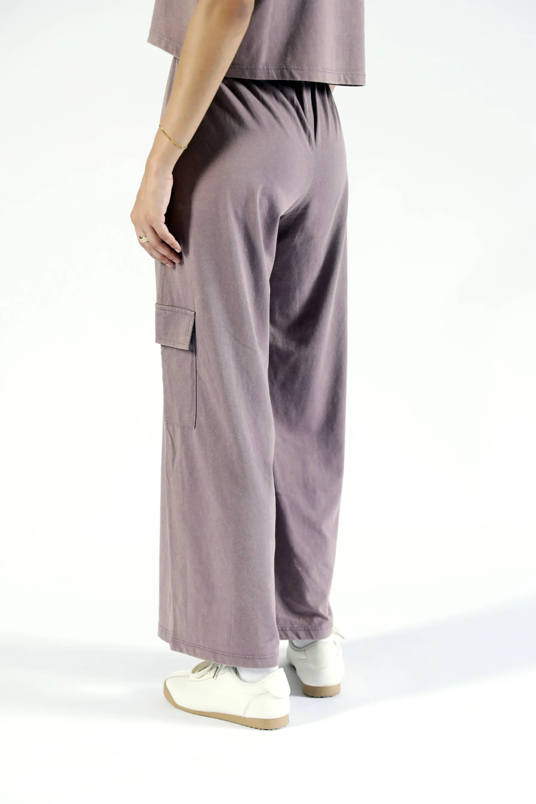 ACID WASH CARGO TROUSERS Soft Interior Roll-up style